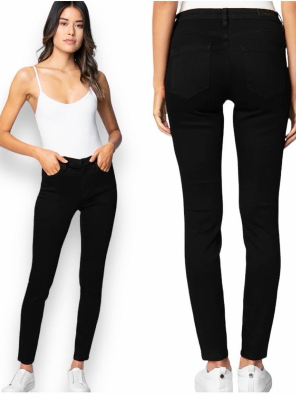 NWT BLANKNYC The Bond Mid Rise Black Skinny Jeans Stretch Raw Hem Size 32 / 14